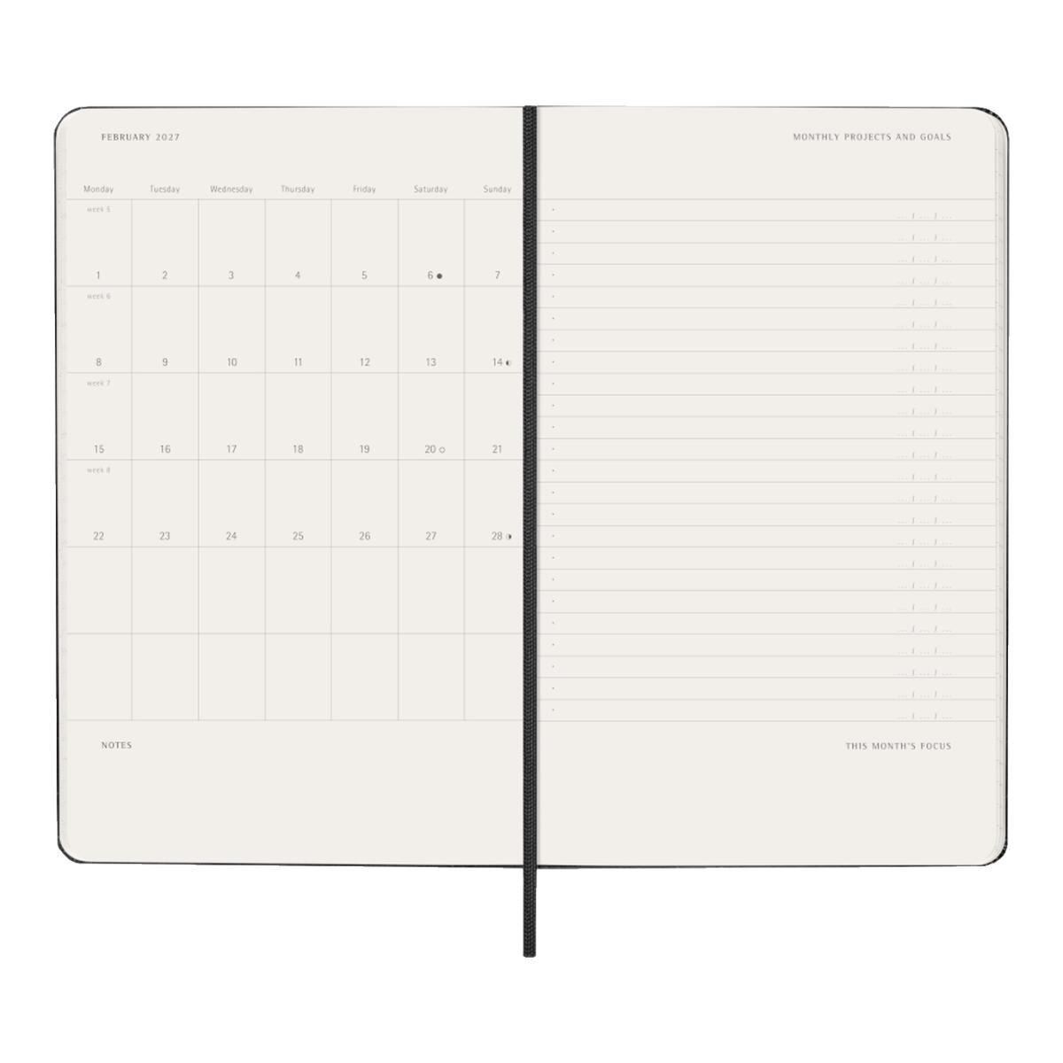 Agenda PRO 2027 Grande Semanal, capa dura, 12 meses, Preto Preto-5