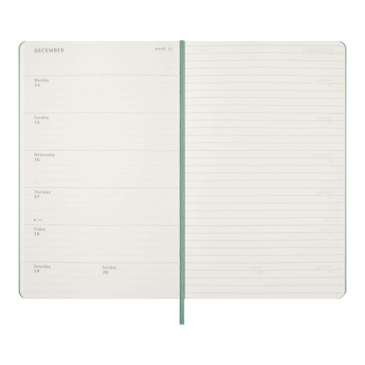 Agenda Classic 2027 Grande Semanal, capa dura, 12 meses, Verde Salvia Verde-3