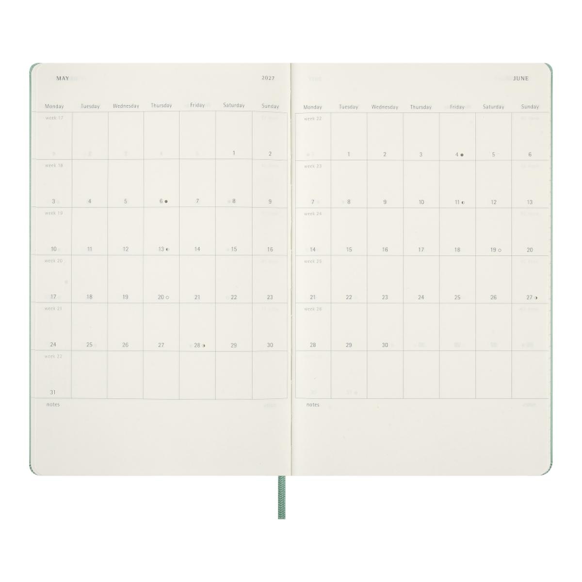Agenda Classic 2027 Grande Semanal, capa dura, 12 meses, Verde Salvia Verde-4