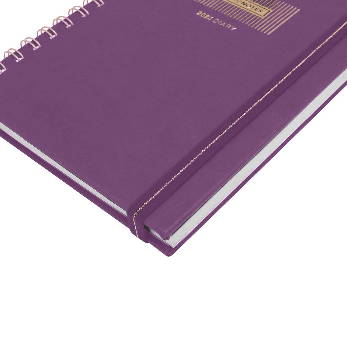 Agenda Semanal 2024 Aubergine A5 12M Espiral A Vista Cobre 2