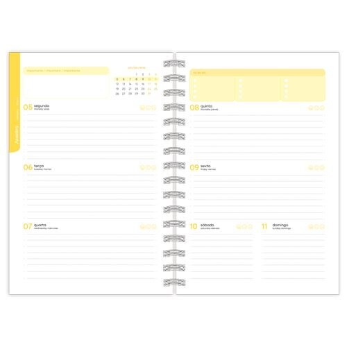 Agenda Escolar Semanal 2025-2026 Espiral A5 Classroom Salmão 2