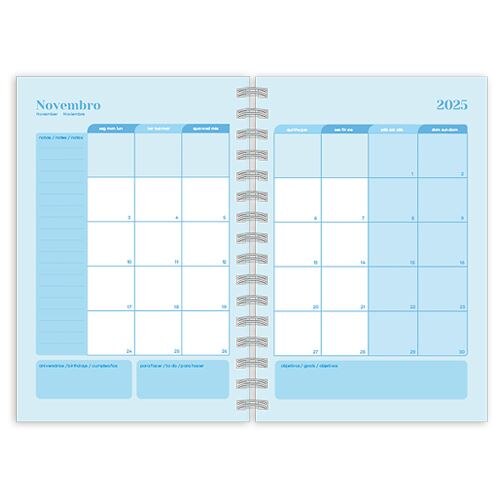 Agenda Escolar Semanal 2025-2026 Espiral A5 Classroom Salmão 4