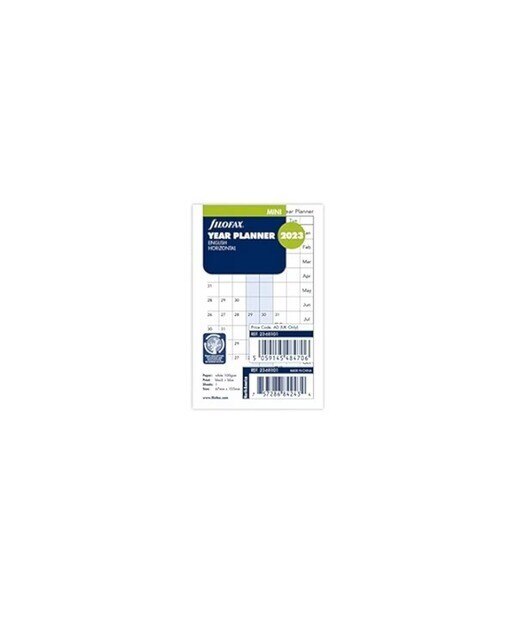Imagem 0 de Recarga Mini Year Planner 2023 Horizontal Filofax