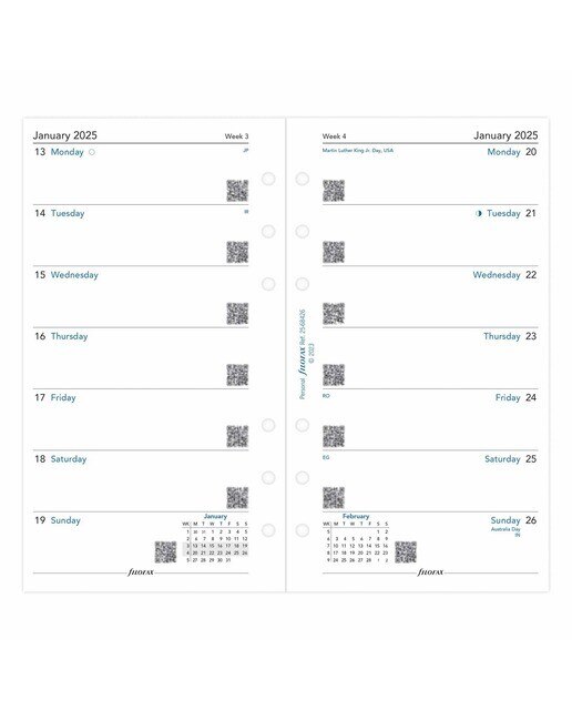 Recarga Filofax, Two Weeks-To-View Personal 2025 1