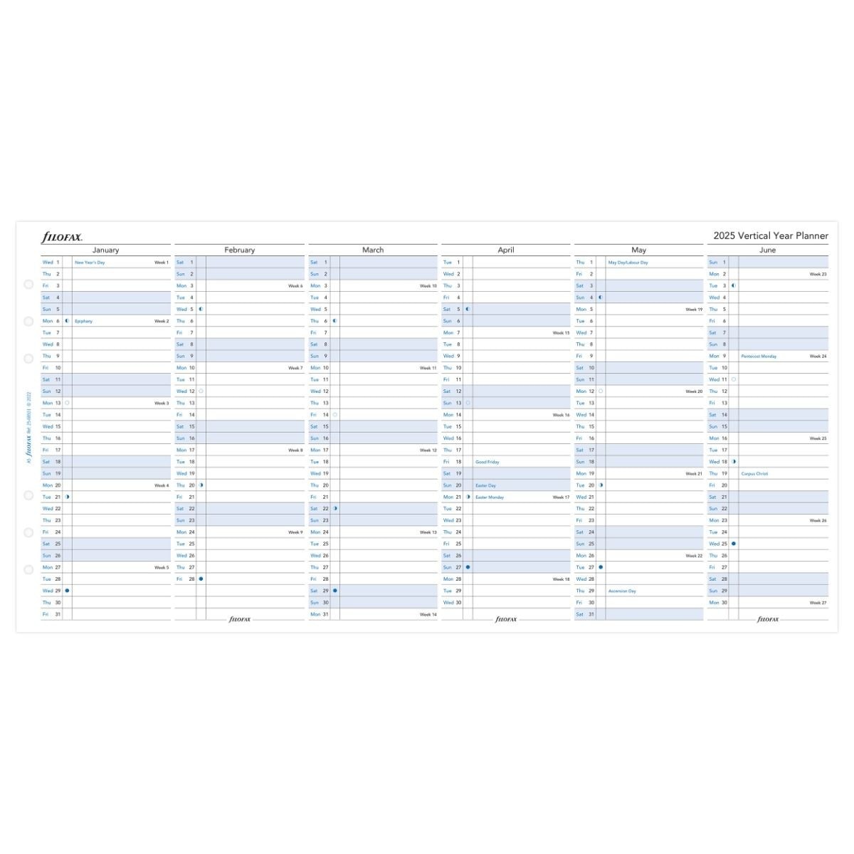 Recarga Filofax A5 Year Planner 2025 2