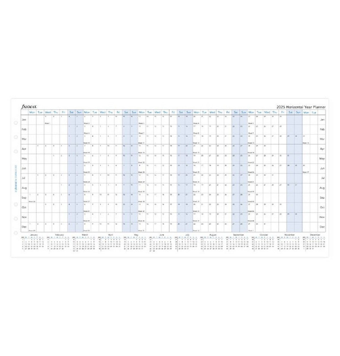 Imagem 0 de Recarga A5 2025 Horizontal Planner 25-68506 Filofax