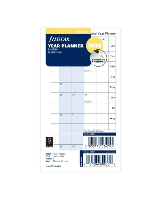 Imagem 0 de Filofax Personal Year Planner 2025 Horizontal