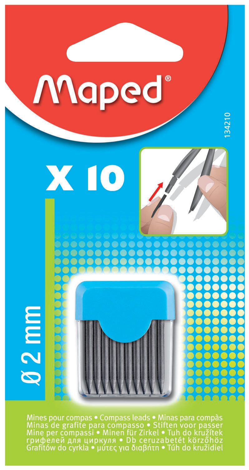 Caixa com 10 minas para compasso 0,2 mm Maped 1
