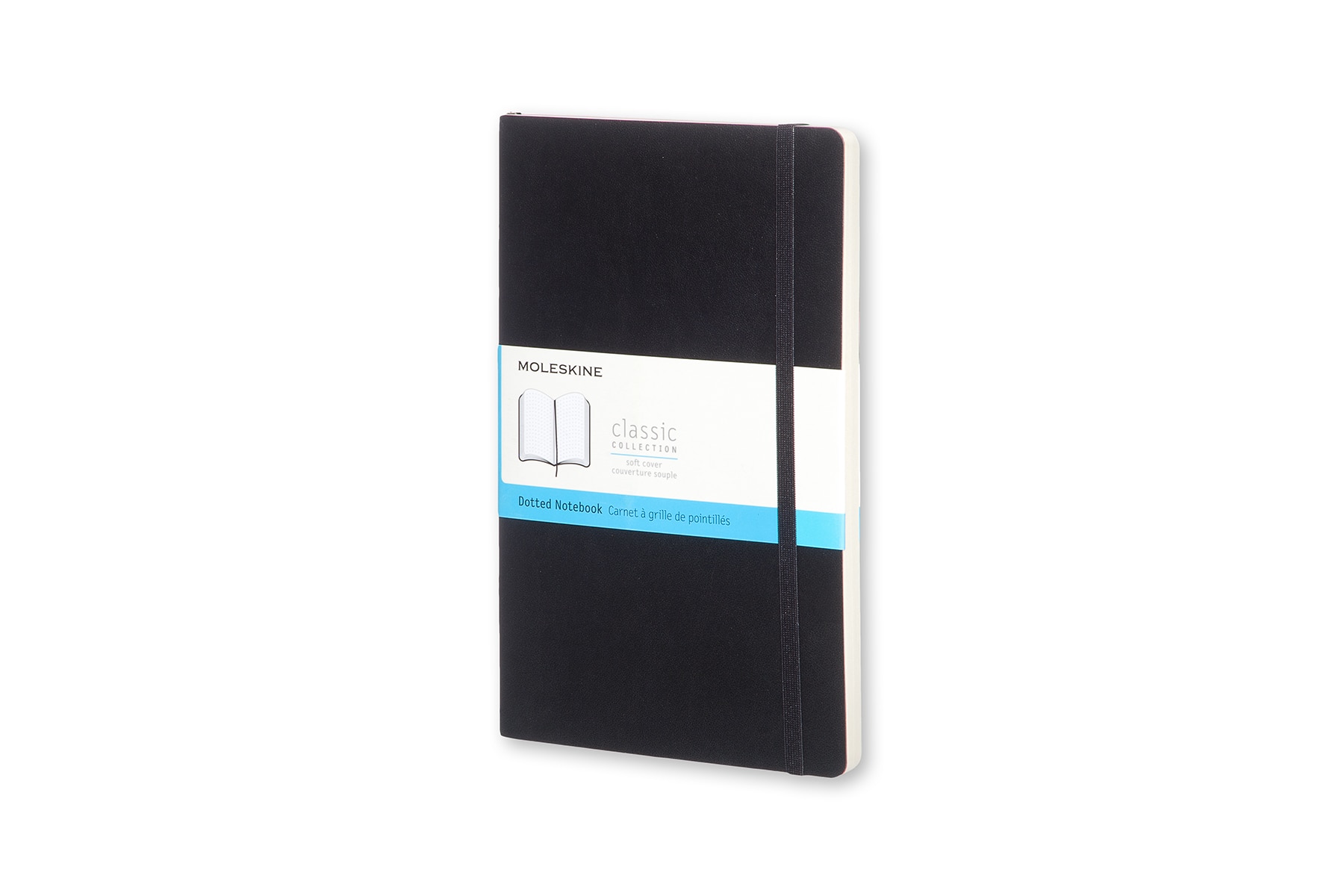 Caderno clássico Large Capa mole Folhas pontilhadas preto Preto-2