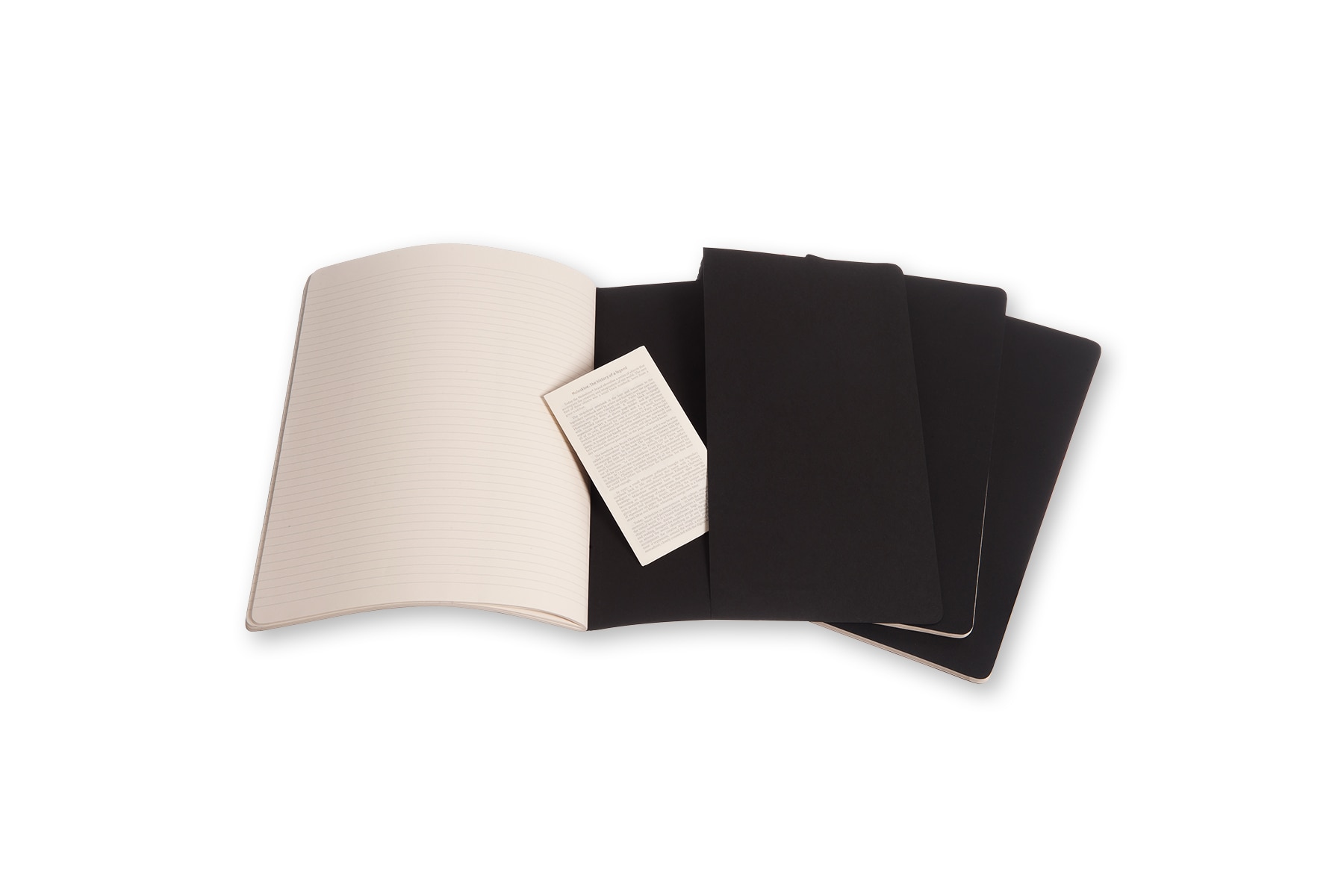 Conjunto de 3 cadernos A4 de linhas pretos Preto-3