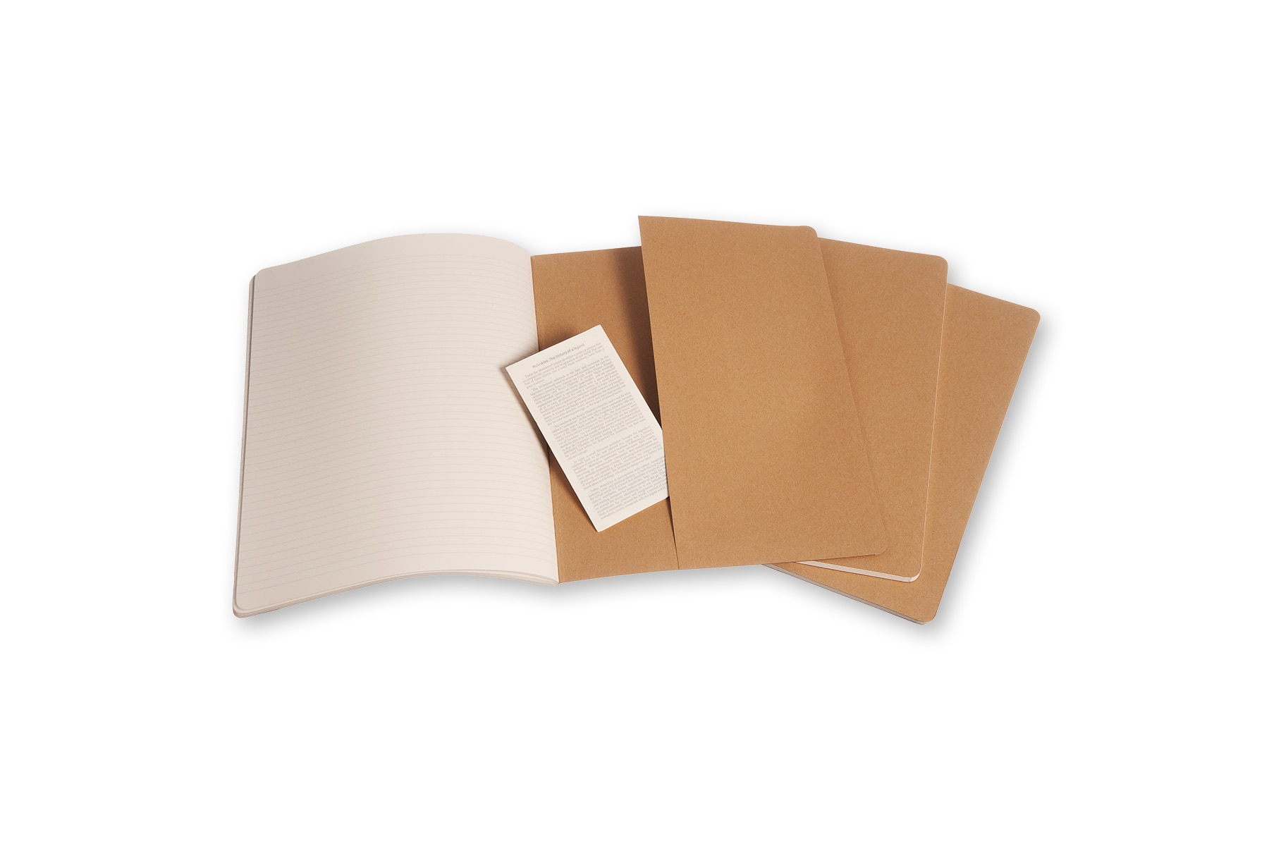 Conjunto de 3 cadernos Moleskine A4 kraft folhas de linhas Kraft-3