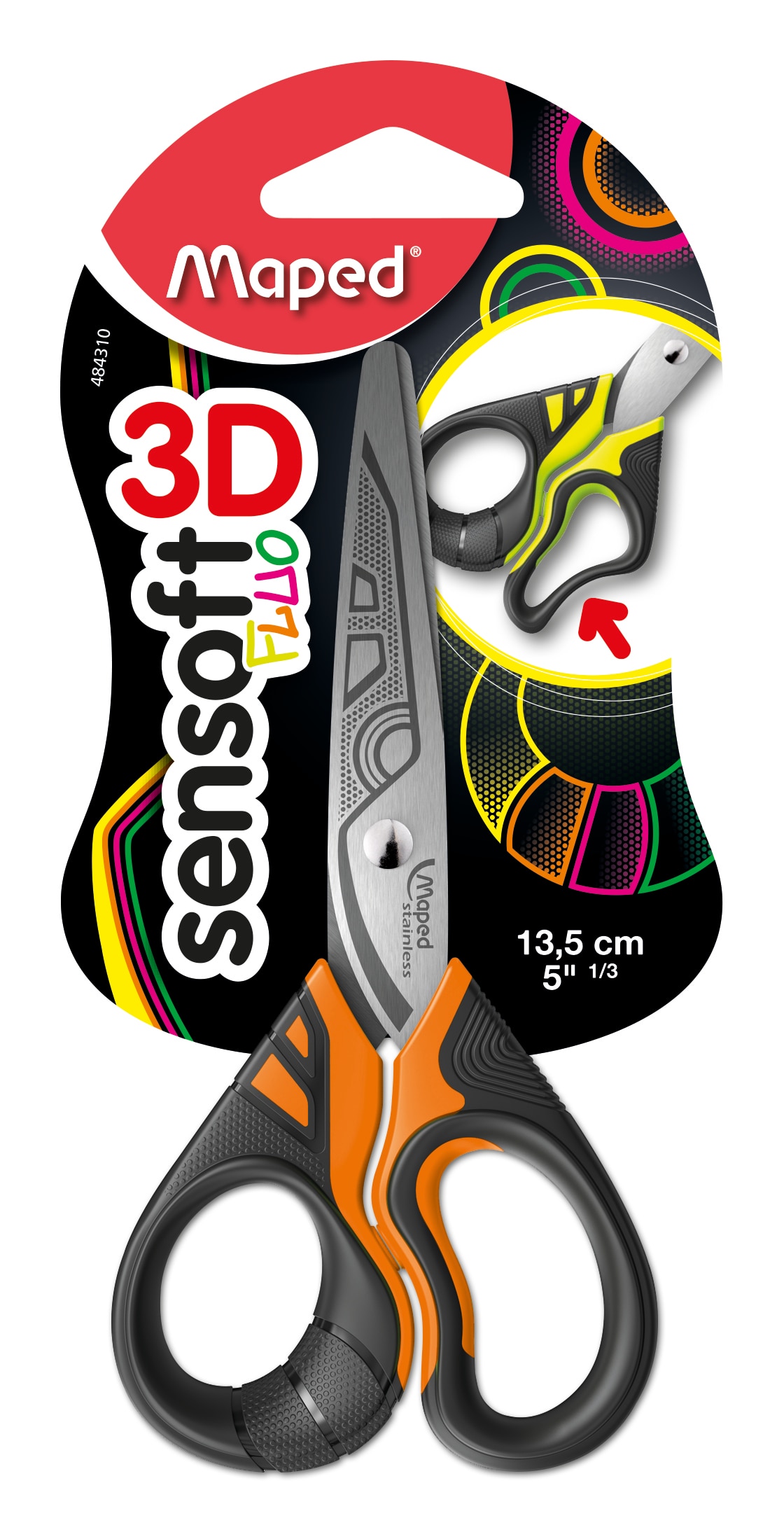 Tesoura Sensoft Fluo 3D Maped 1