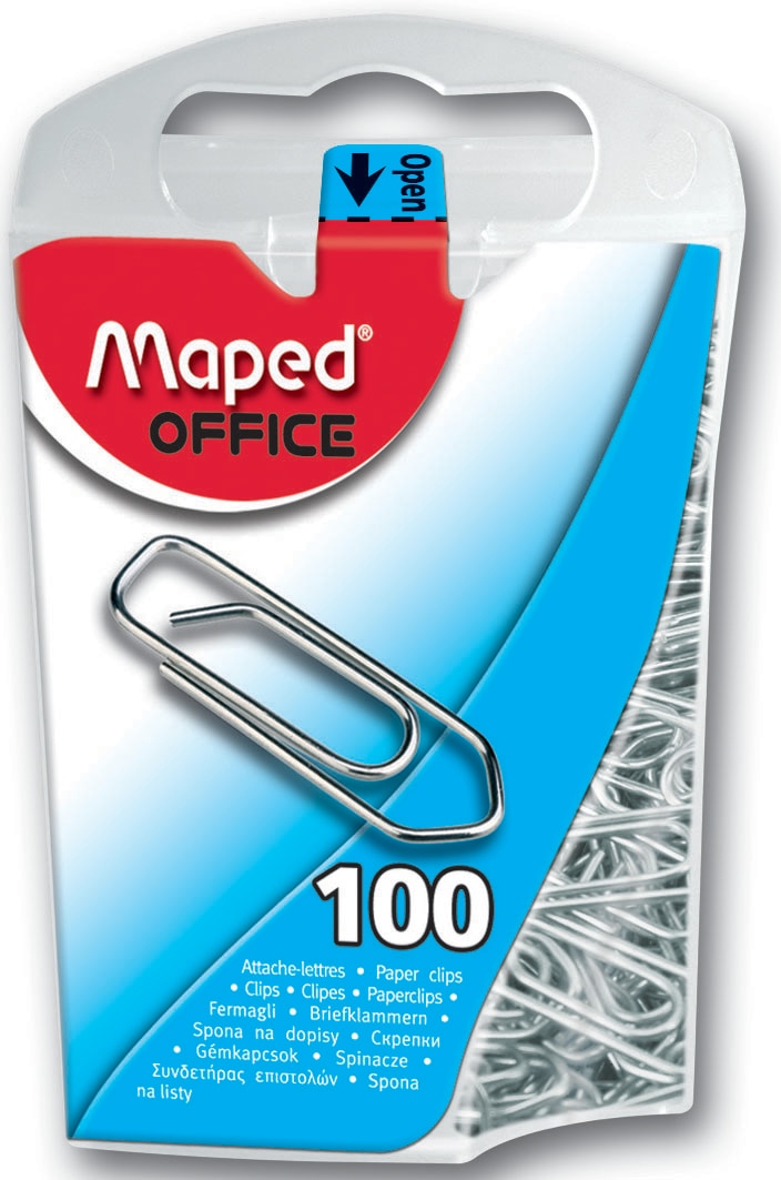 Imagem 0 de Caixa de Plástico 100 Clips Galvanizados Maped