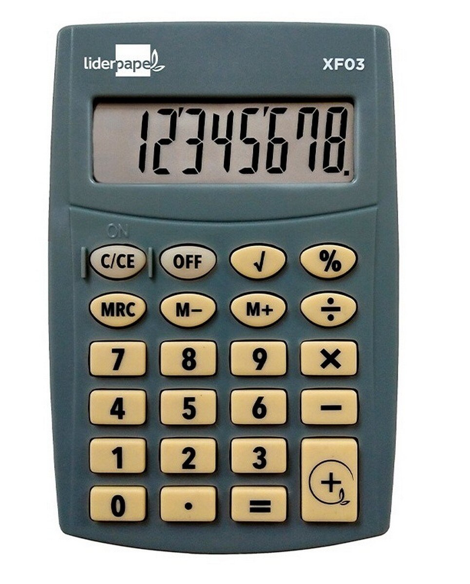 Calculadora de Bolso 8 Digitos Pilhas Cinzenta Cinzento-1
