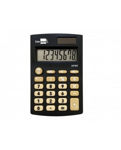 Calculadora de Bolso 8 Digitos Solar e Pilhas Preto Preto-1