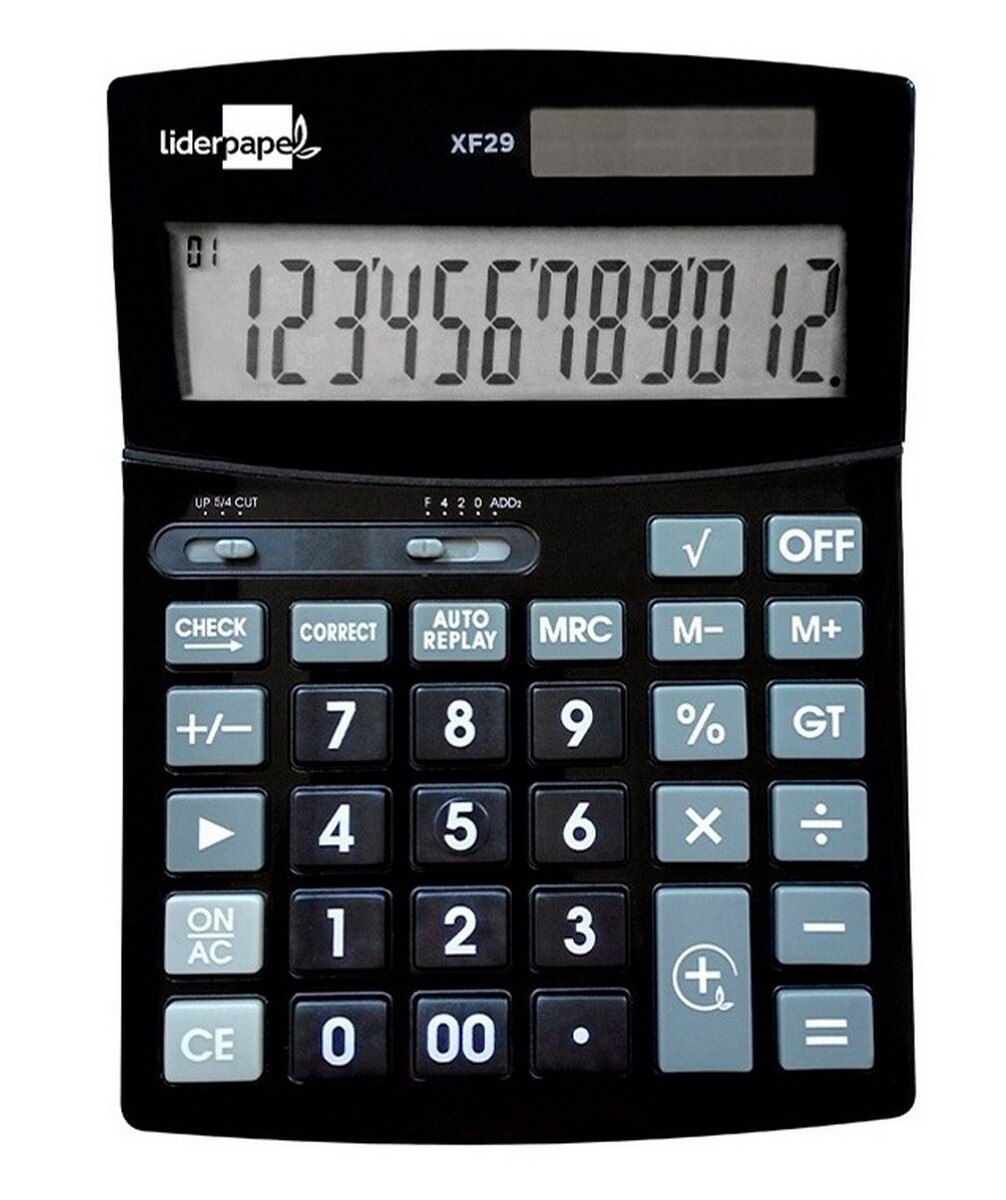 Imagem 0 de Calculadora de Escritório 12 Digitos Solar e Pilhas Preto