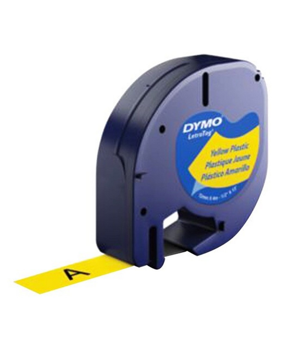 Fita Letra Tag 12 mm x 4 m Dymo Amarelo 1