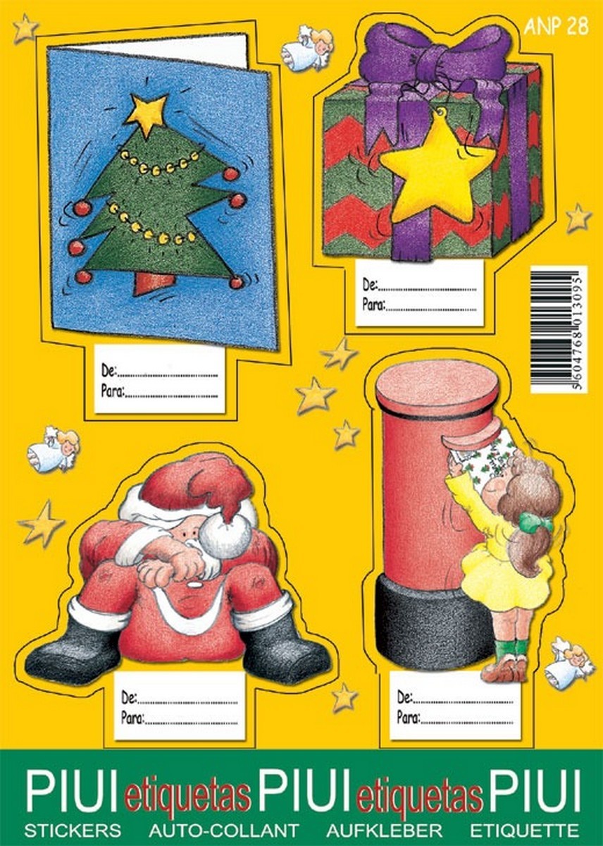 Folha de 4 Etiquetas de Natal ANP28 1