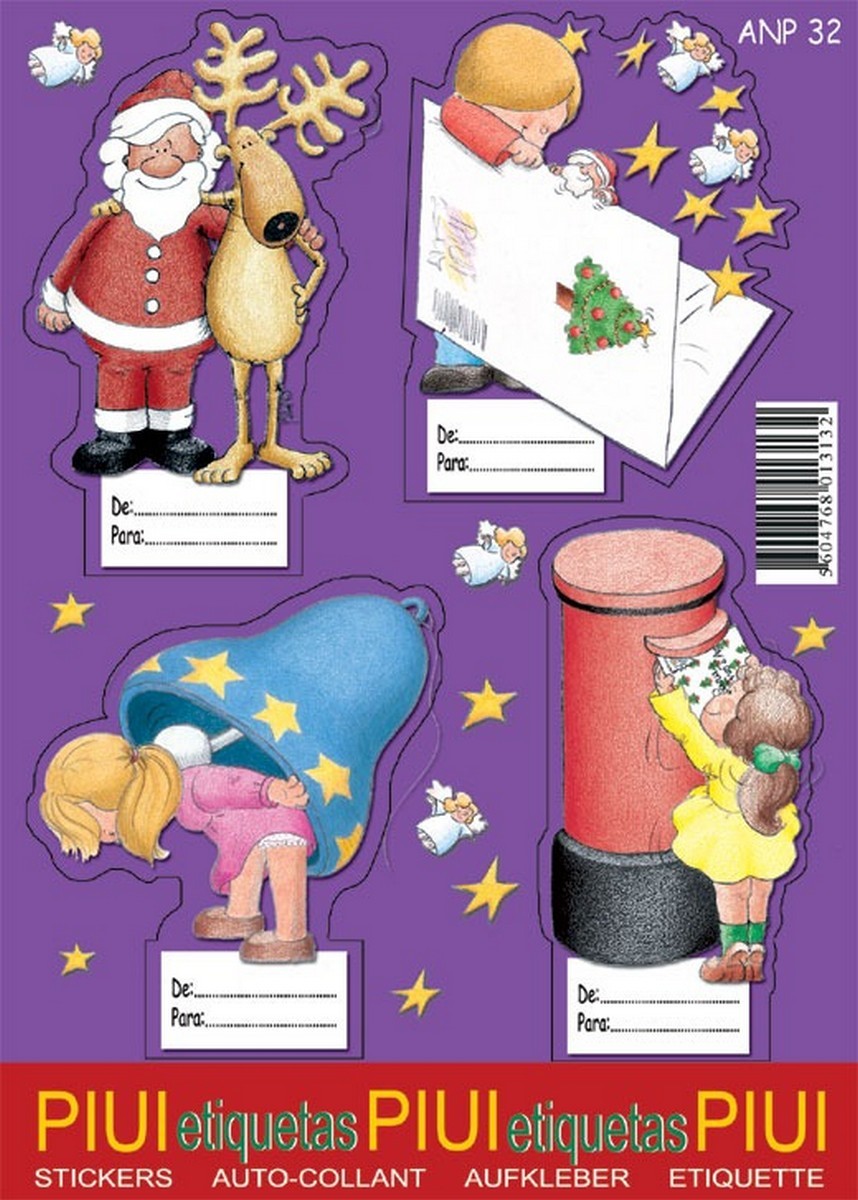 Folha de 4 Etiquetas de Natal ANP32 1