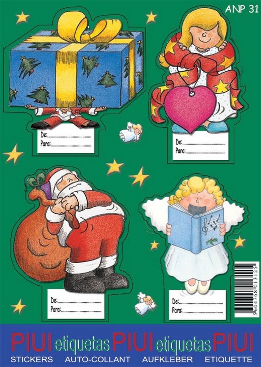 Folha de 4 Etiquetas de Natal ANP31 1