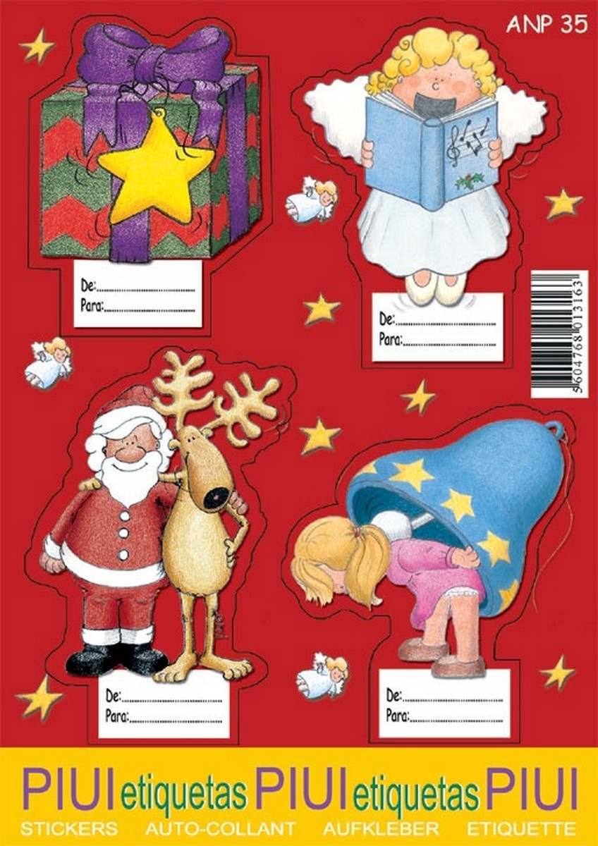Folha de 4 Etiquetas de Natal ANP35 1