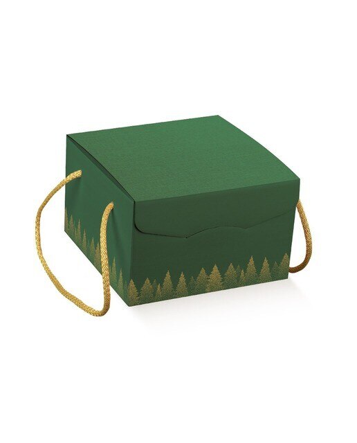Caixa para panetone "Floresta Verde" com cordões 1