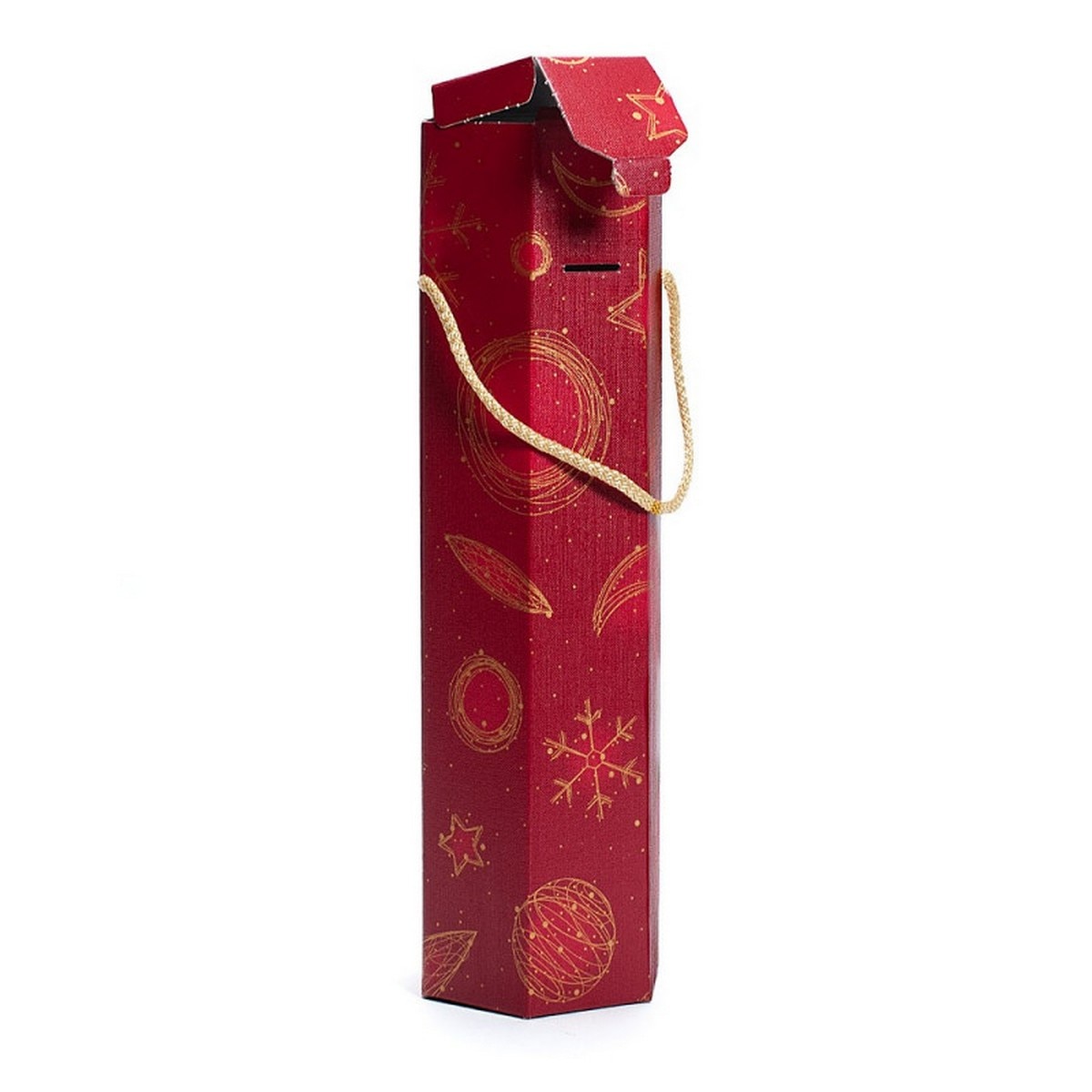 Caixas com Corda para Garrafas de Vinho - Universo Hexagonal Vermelho - Unidade de Venda 5 Caixas 2