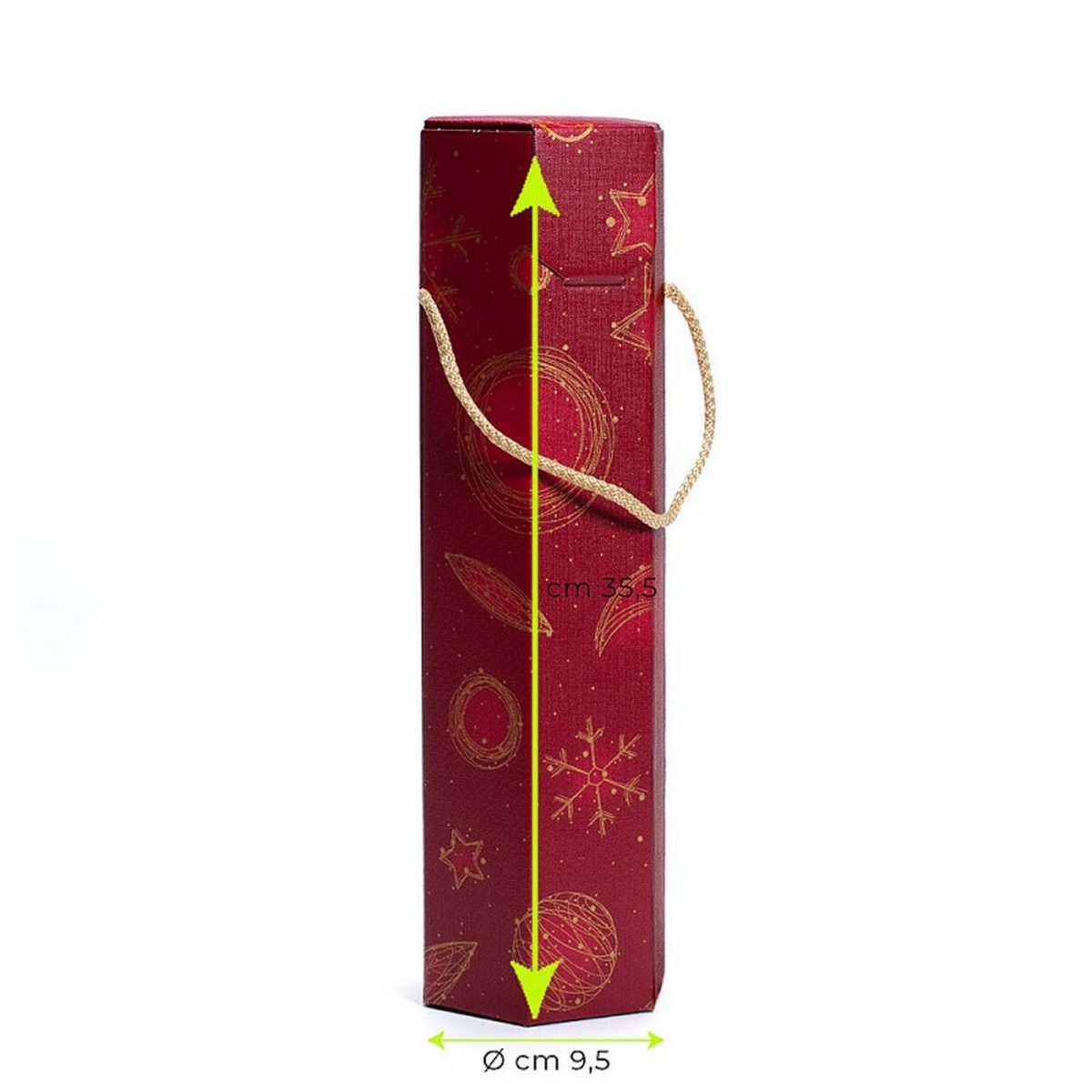 Caixas com Corda para Garrafas de Vinho - Universo Hexagonal Vermelho - Unidade de Venda 5 Caixas 3