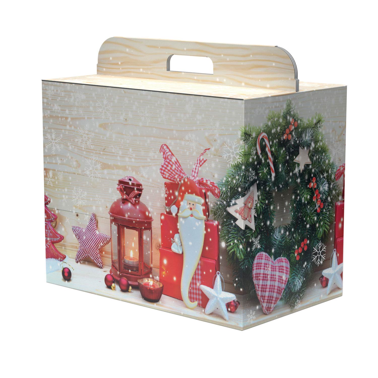 Imagem 0 de Caixa de Cartão Cabaz Cozy Christmas com Pega - 43x26x34cm