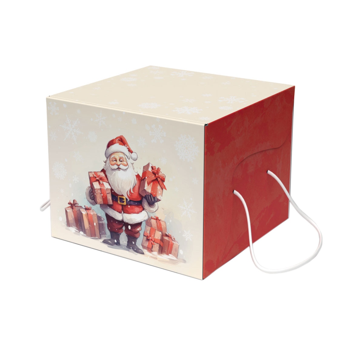 Caixa de Cartão Cabaz Santa Claus com Pega - 22x21x18cm 1