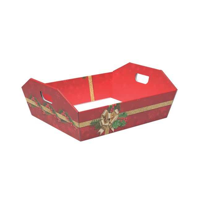 Imagem 0 de Cabaz em Cartão Holly Jolly  com Pega - 34x29x10cm