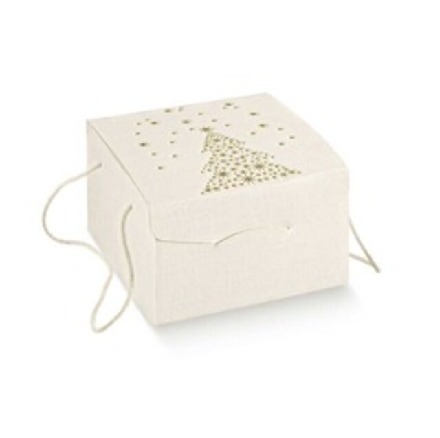 Imagem 0 de Caixa com padrão Natal e cordões laterais