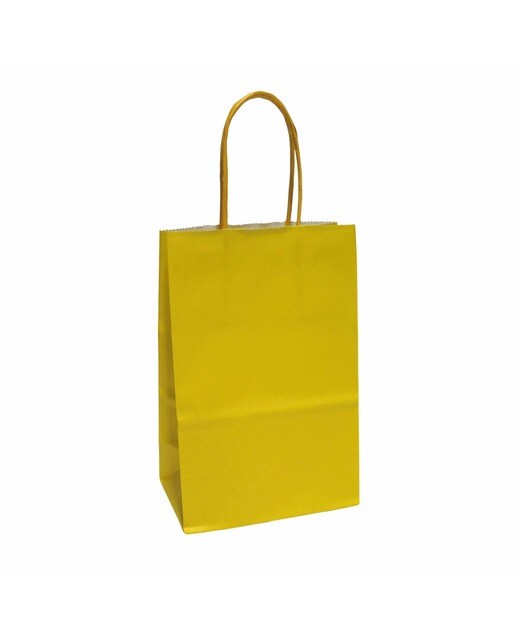 Saco De Papel Asa Torcida 137 Amarelo 14X8,5X21,5Cm 1