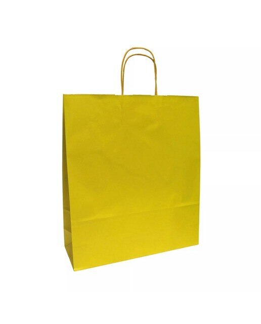 Saco de Papel Asa Torcida Amarelo 36x12x41cm 1