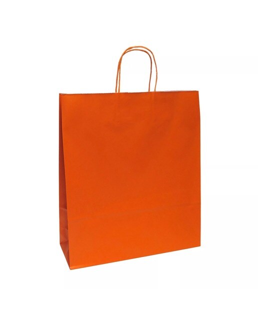 Saco de Papel Asa Torcida Laranja 36x12x41cm 1