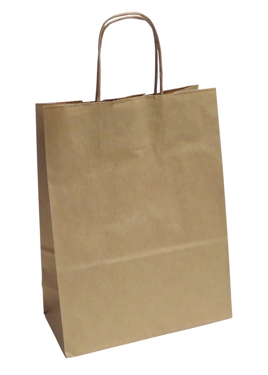 Saco de Papel Asa Torcida 36 Kraft Castanho 18x8x24cm 1