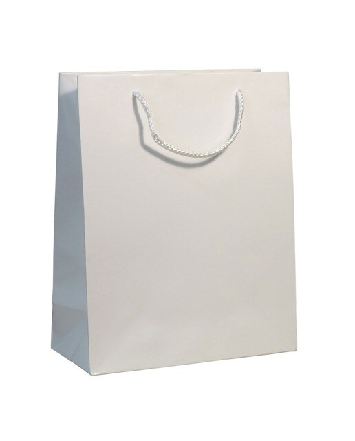 Saco de Papel Asa Cordao Lux 210G Branco 26x12x32Cm 1