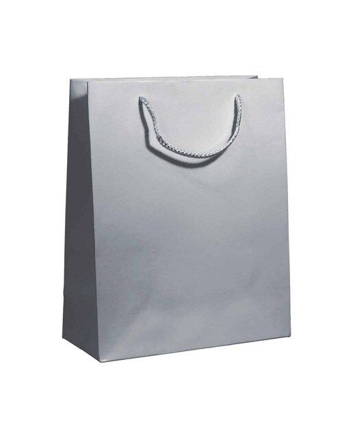 Saco de Papel Asa Cordao Lux 210g Prata 26x12x32cm 1