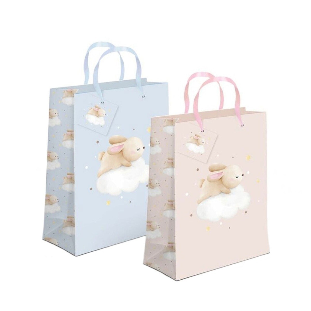 Imagem 0 de Saco de papel asa tecido d'casa coelhos 18x23x10cm - Artigo Sortido. Envio realizado de forma aleatória