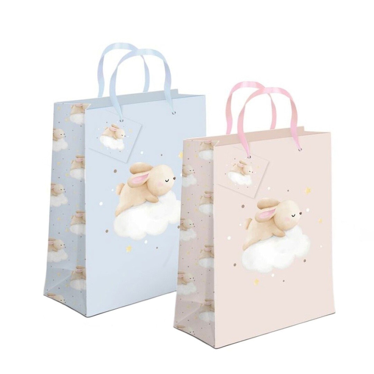 Imagem 0 de Saco de papel asa tecido d'casa coelhos 26x32x10cm - Artigo Sortido. Envio realizado de forma aleatória