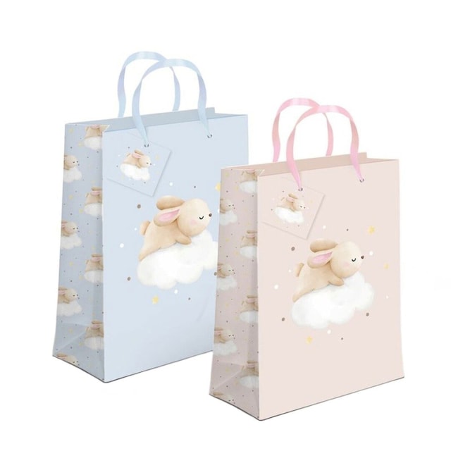 Imagem 0 de Saco de papel asa tecido d'casa coelhos 26x32x10cm sortido