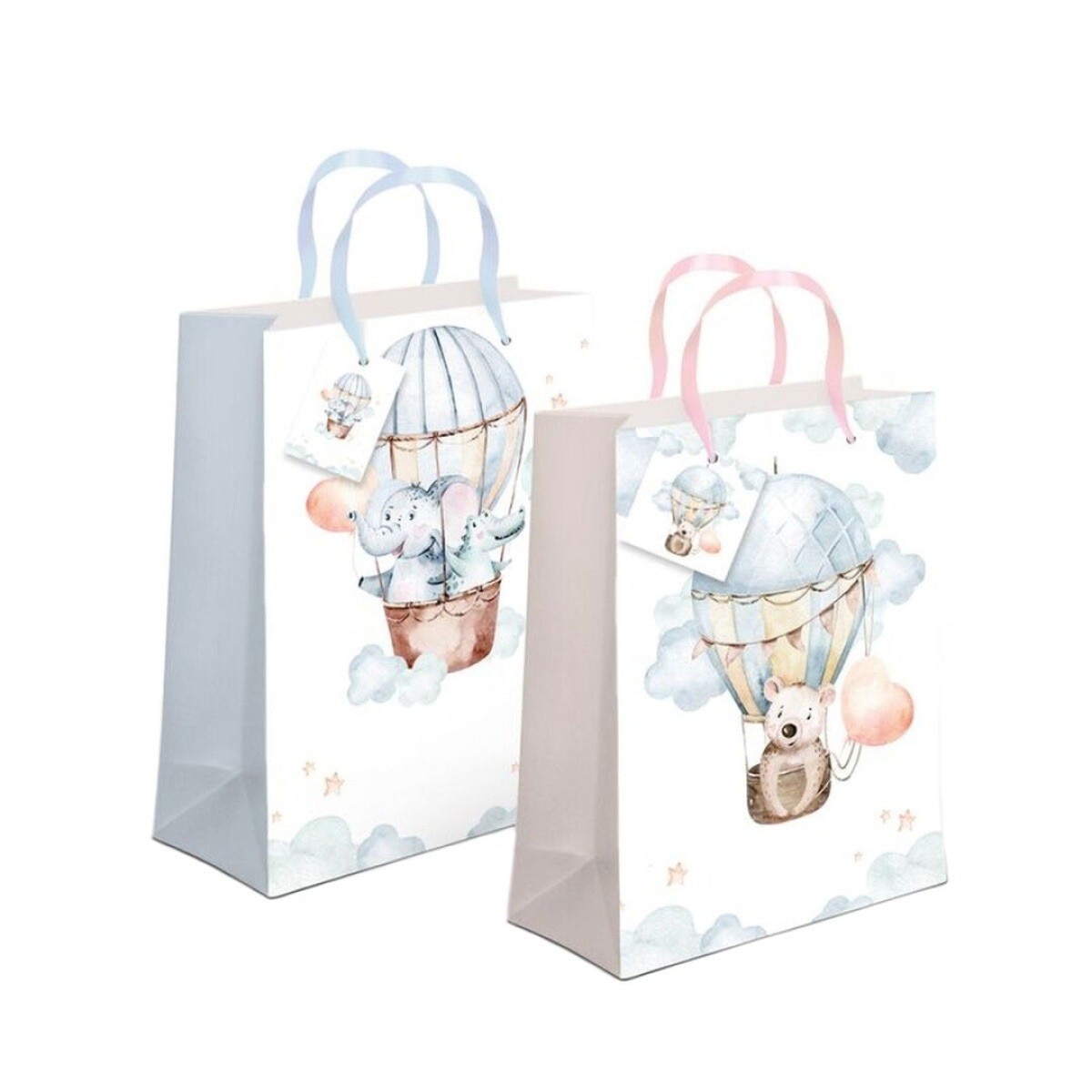 Imagem 0 de Saco de papel asa tecido d'casa balão de ar quente 18x23x10cm - Artigo Sortido. Envio realizado de forma aleatória