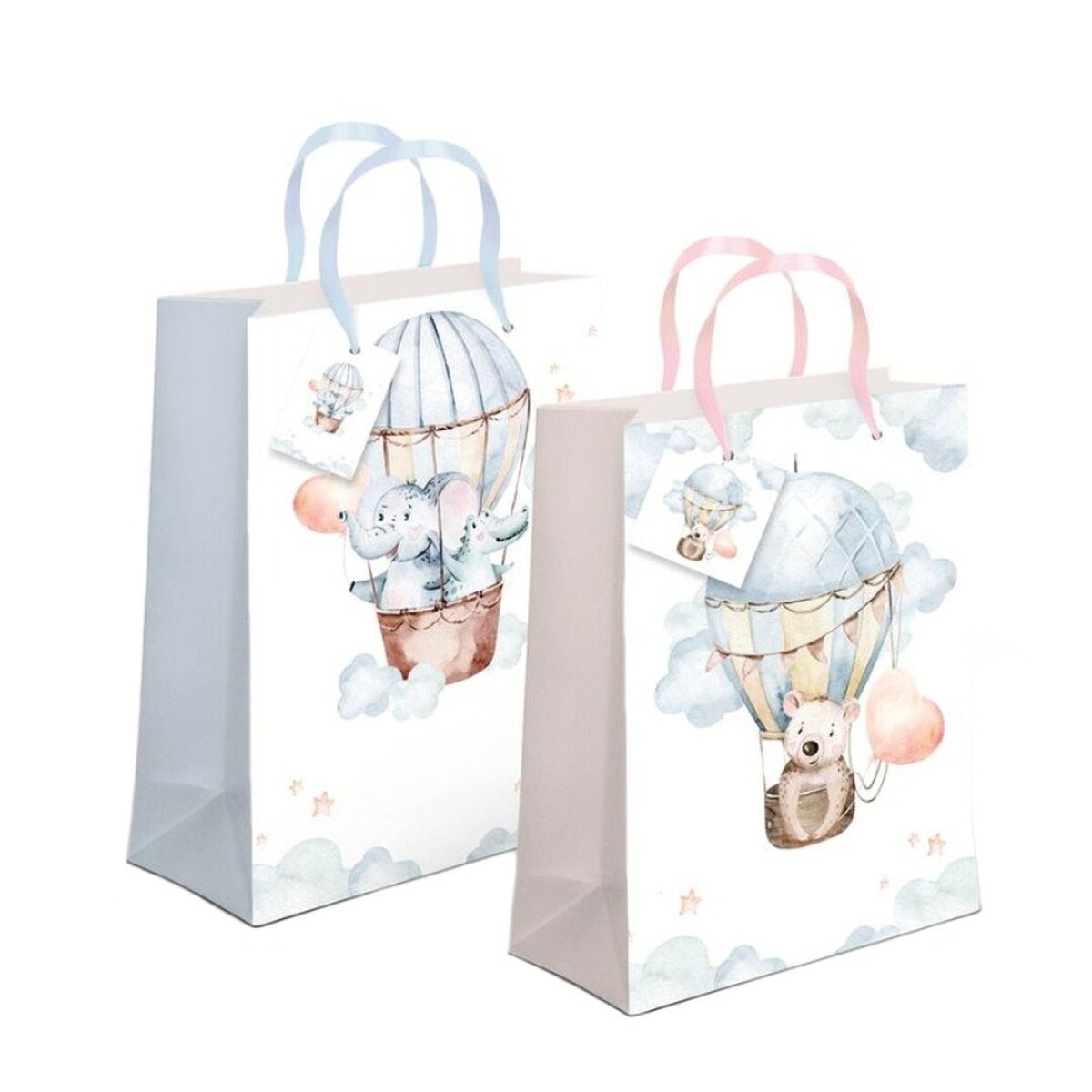 Imagem 0 de Saco de papel asa tecido d'casa balão de ar quente 26x32x10cm - Artigo Sortido. Envio realizado de forma aleatória