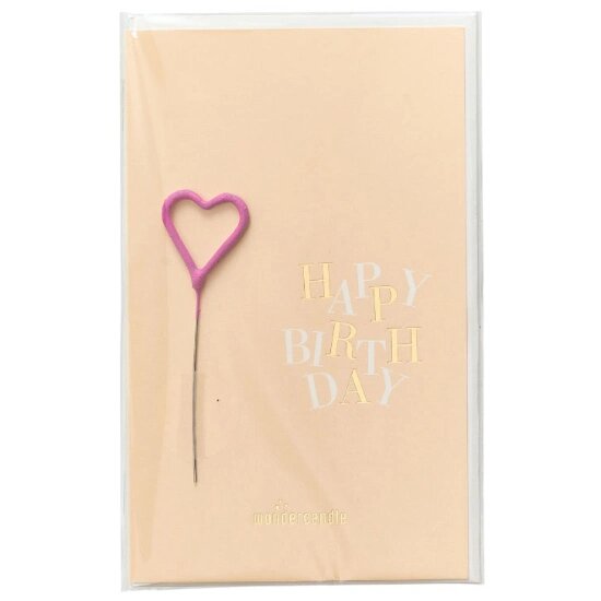 Imagem 0 de Vela Sparkler Com Postal Wondercandle Coração Rosa "Happy Birthday" 32104