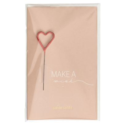 Imagem 0 de Vela Sparkler com Postal Wondercandle Coração Rosa "Make A Wish