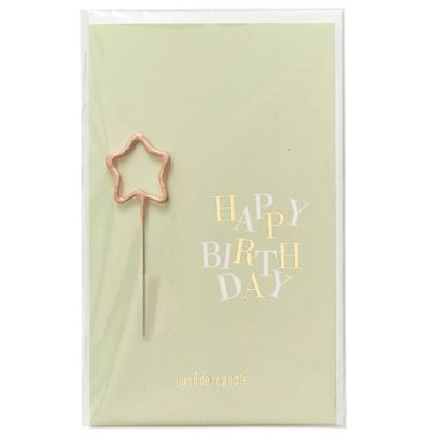 Imagem 0 de Vela Sparkler com Postal Wondercandle Estrela Dourada "Happy Birthday