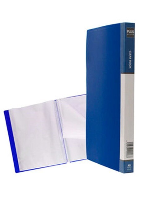 Pasta A4 com 40 Bolsas de Plástico Azul 1