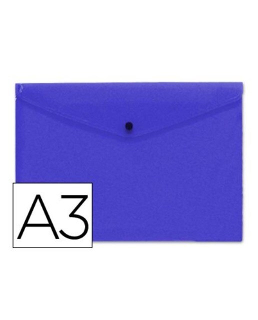 Imagem 0 de Bolsa A3 em Envelope, Polipropileno Azul Transparente, LiderPapel
