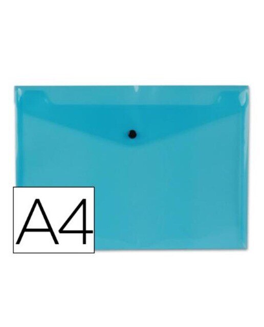 Bolsa A4 em Envelope, Polipropileno Azul Transparente, LiderPapel 1