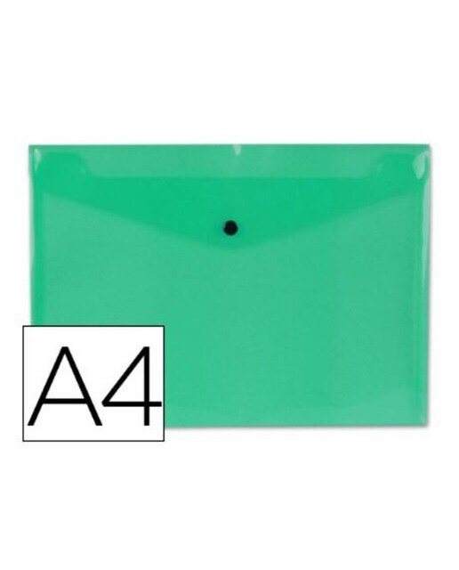 Bolsa A4 em Envelope, Polipropileno Verde Transparente, LiderPapel 1
